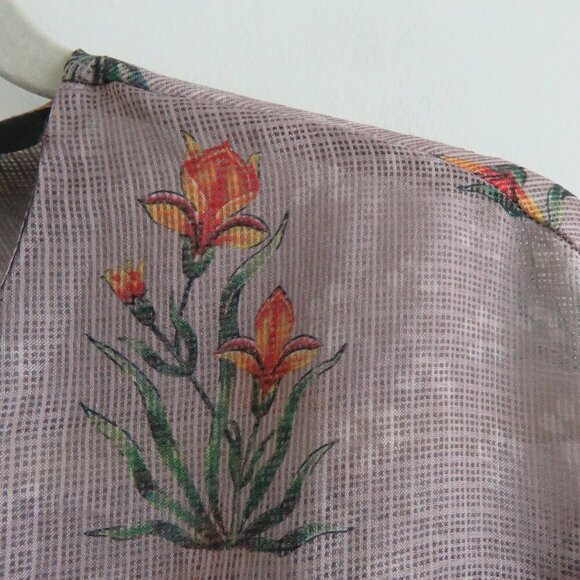 SACHIN + BABI Acacia Floral Tasseled Sheer Boho Blouse - Size S - Picture 5 of 16